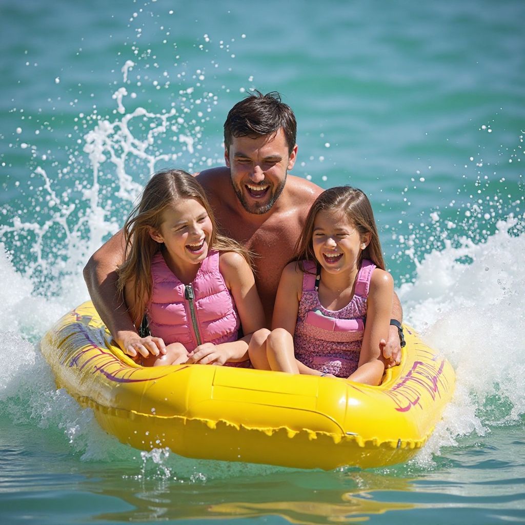 Water ride splashing fun